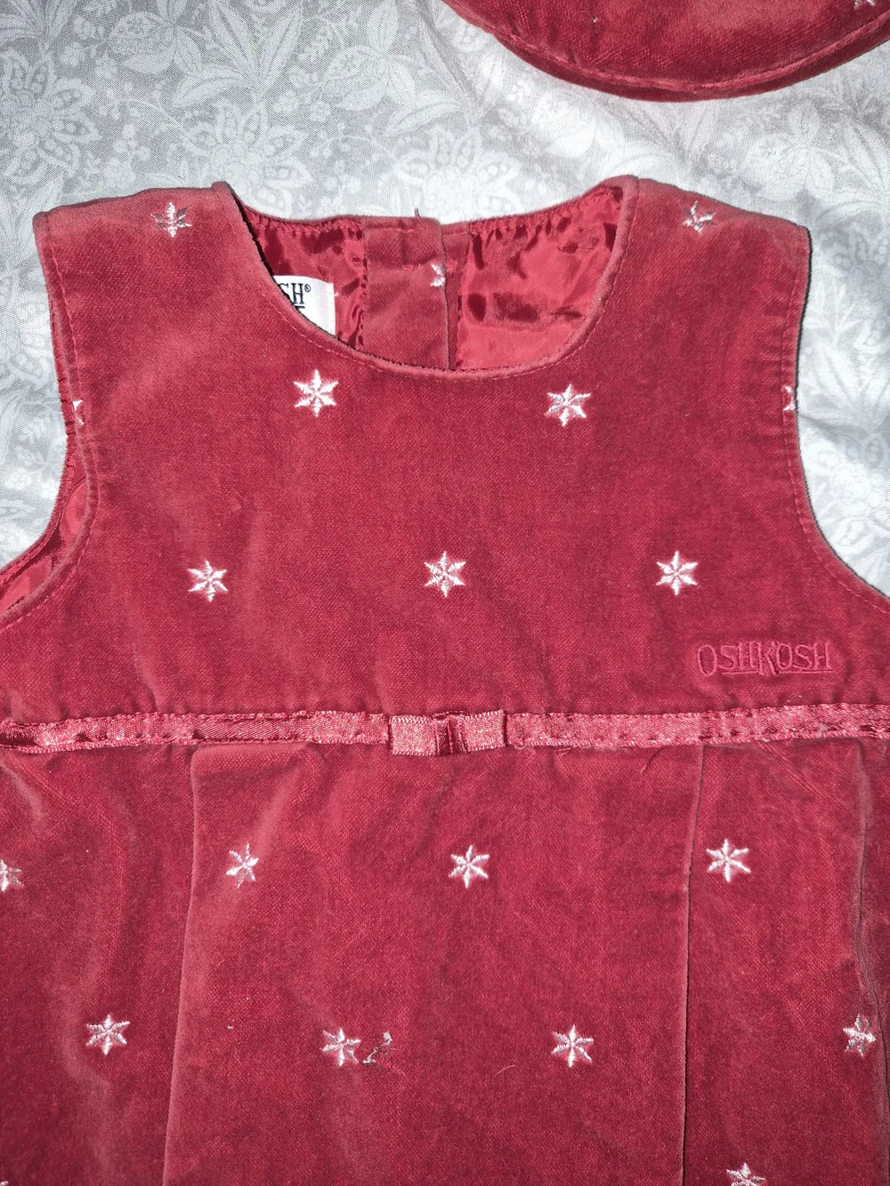 OshKosh B'gosh Red Velvet Dress with Matching Hat